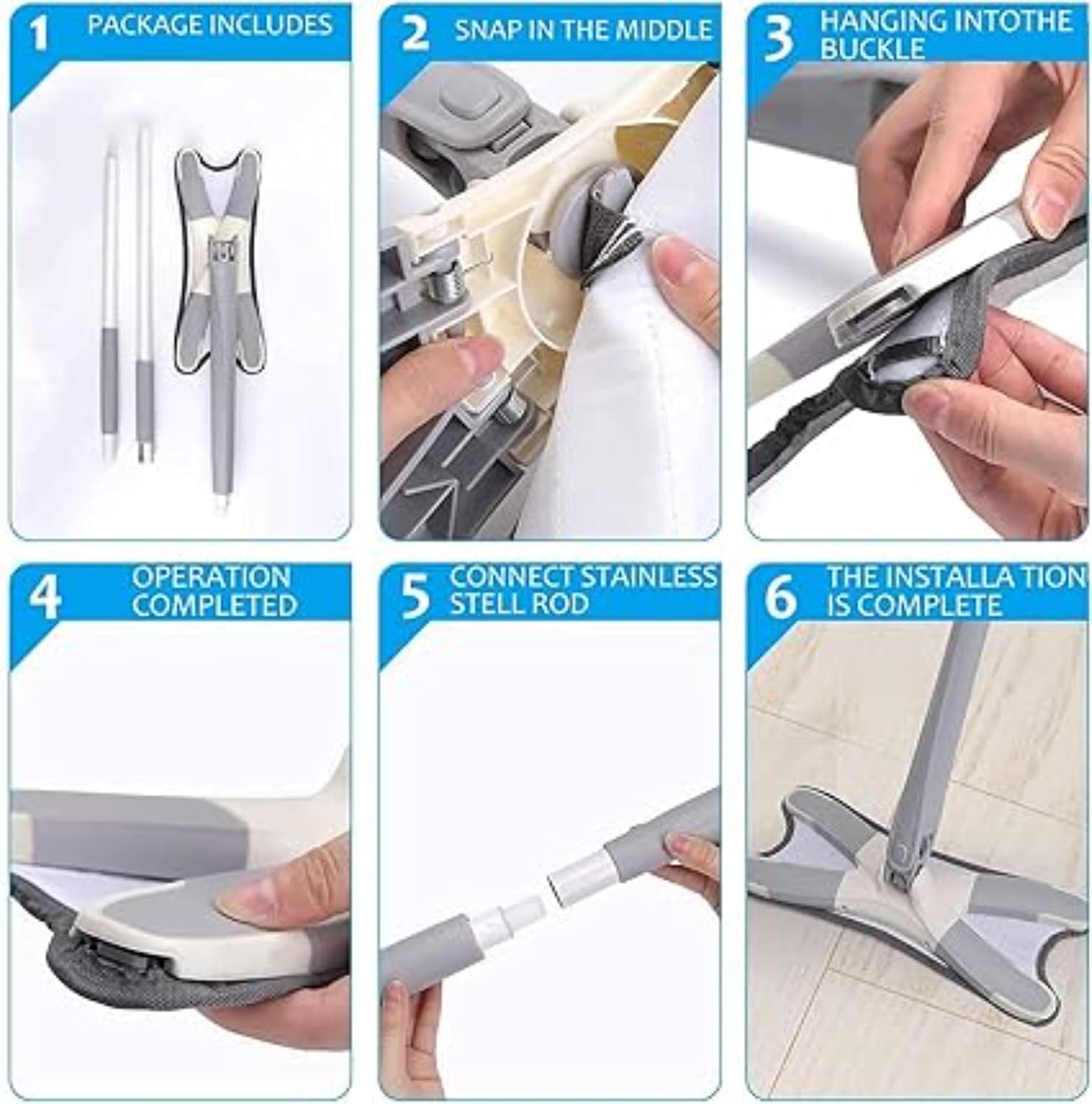Self-Wringing X-Shape Flat Mop